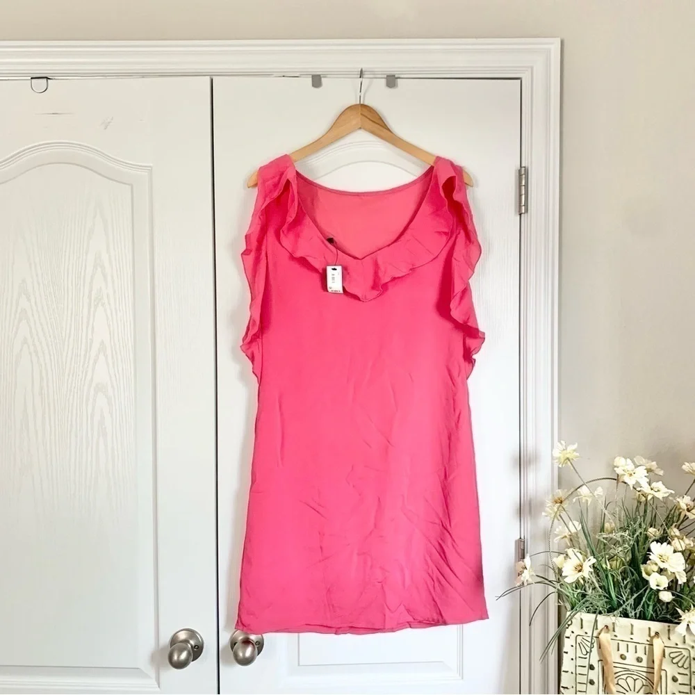 *Missing Belt* The Limited Pink Sleeveless Ruffle shift dress - Picture 8 of 12